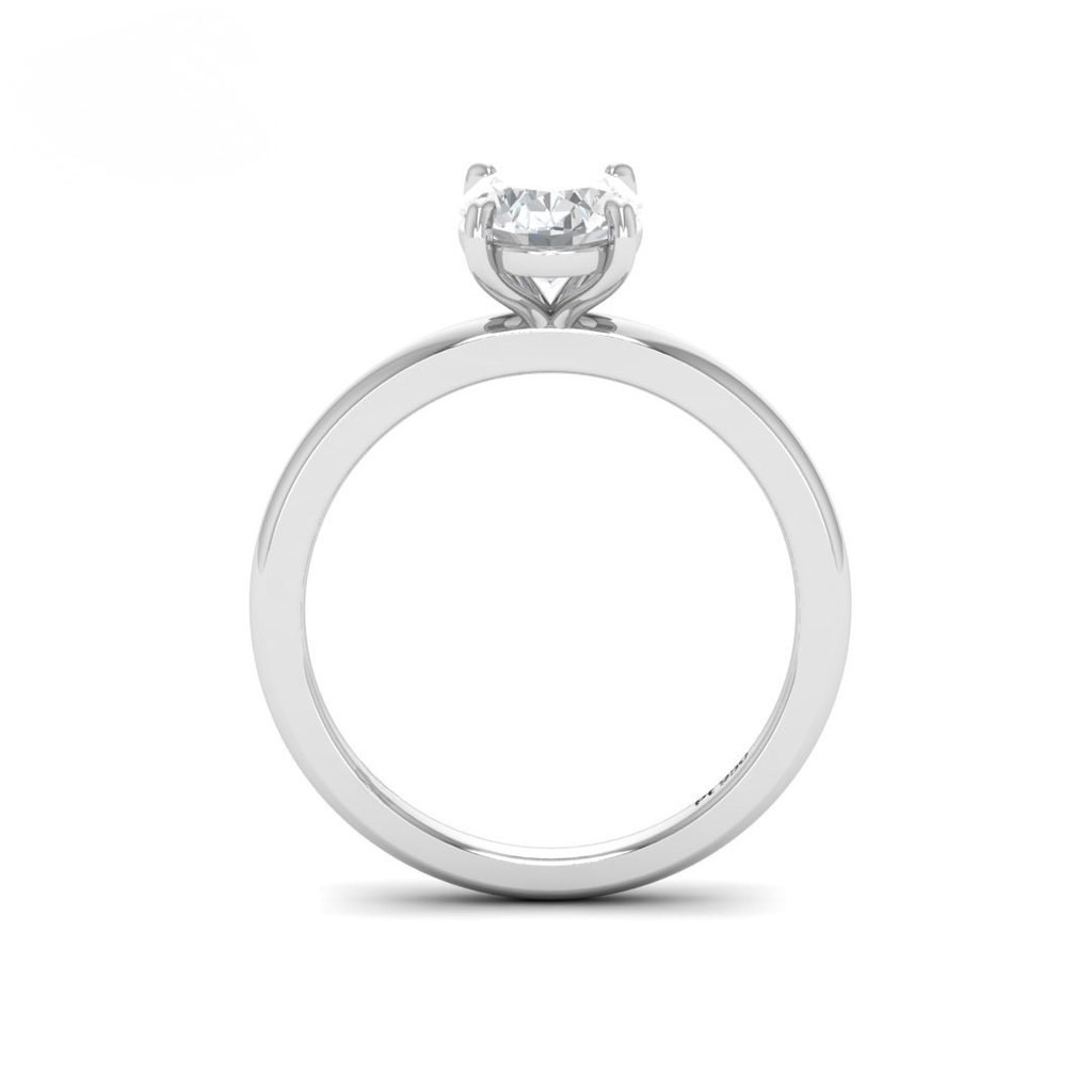 Oval Diamond Plain Band Engagement Ring ACC00011