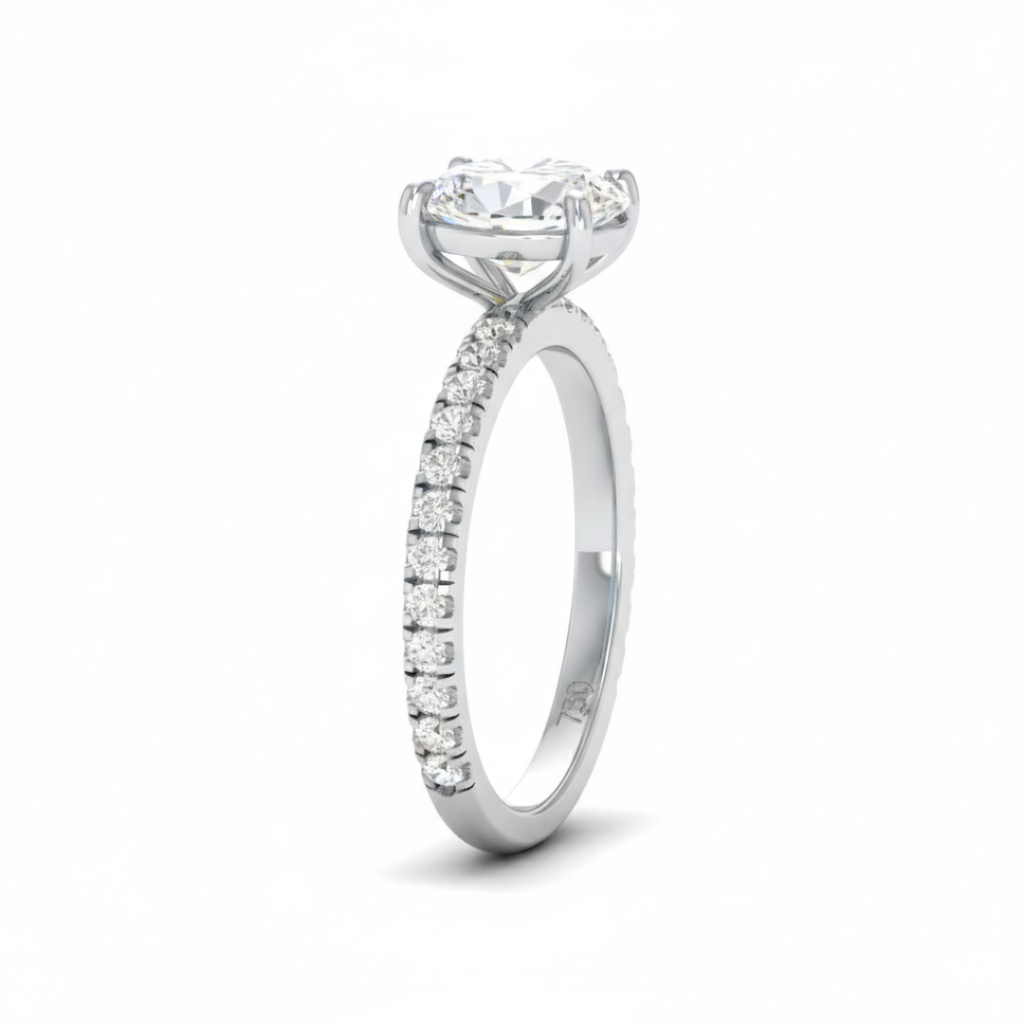 Oval Diamond Band Engagement Ring AAC00075
