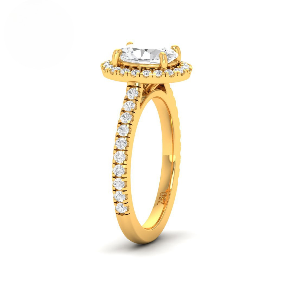 Oval Diamond Halo & Band Engagement Ring  AAC00047
