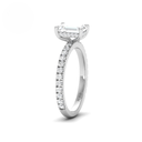  Emerald Diamond Hidden Halo and Diamond Band Engagement Ring  AAC00073