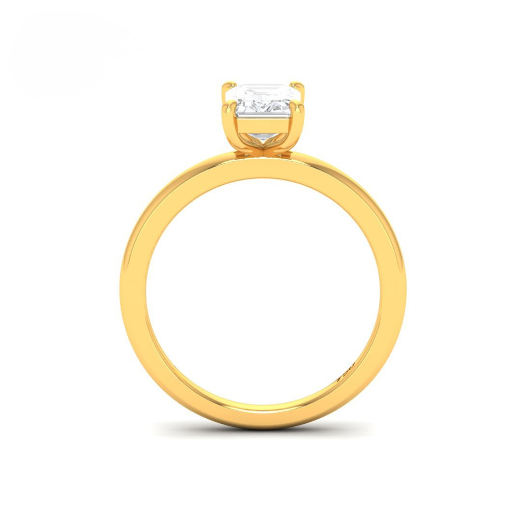 Emerald Diamond Plain Band Engagement Ring   AAC00067