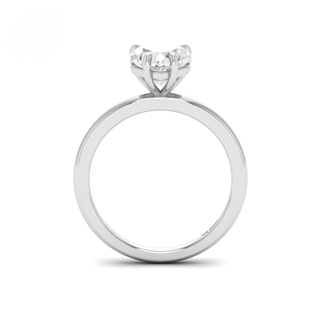 Heart Diamond Plain Band Engagement Ring  AAC00098
