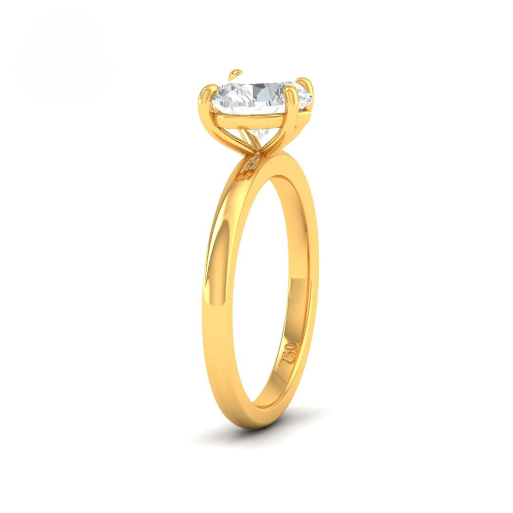 Heart Diamond Plain Band Engagement Ring  AAC00098