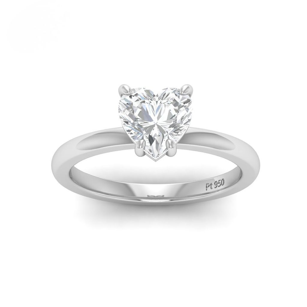 Heart Diamond Plain Band Engagement Ring  AAC00098