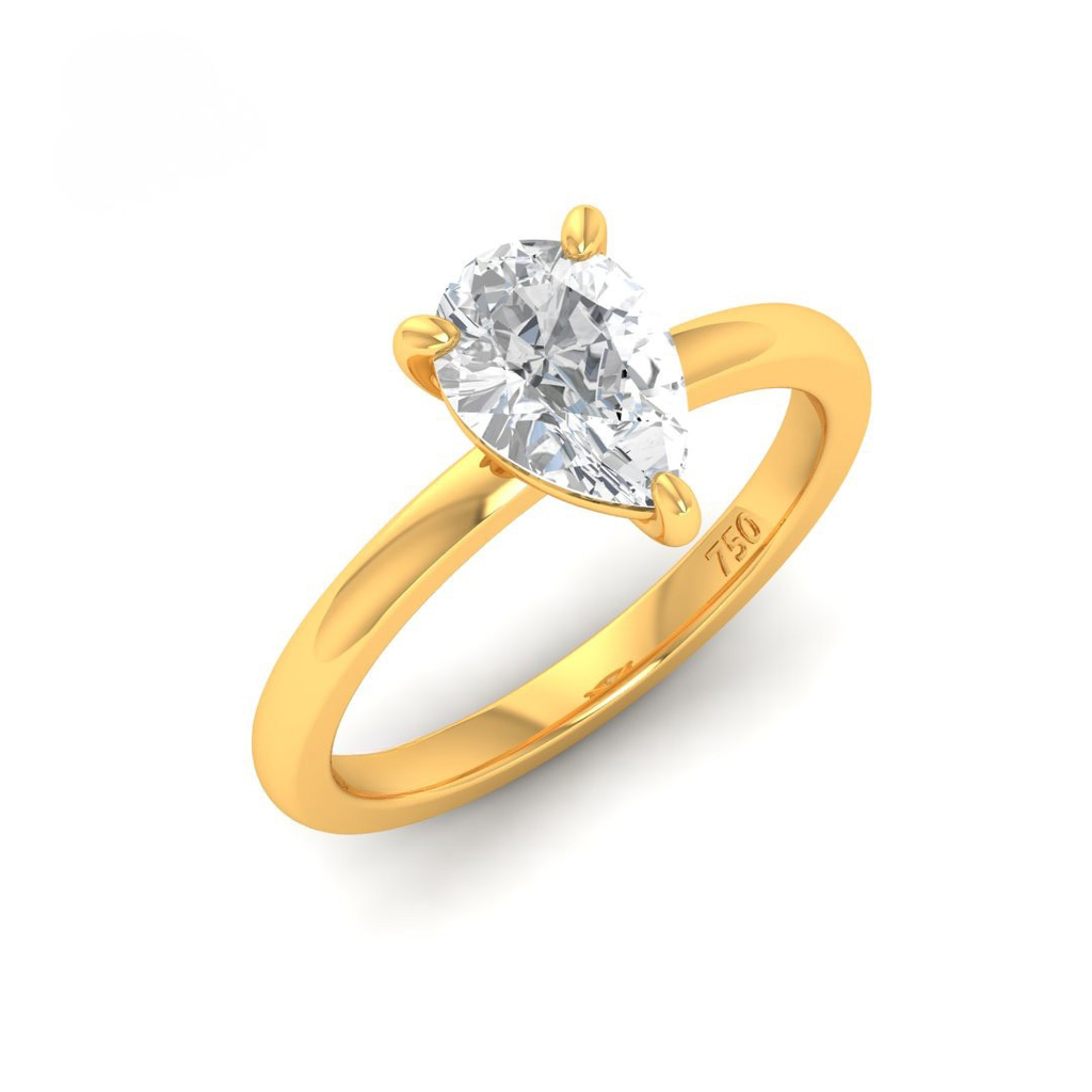 Pear Diamond Hidden Halo Engagement Ring  AAC00046