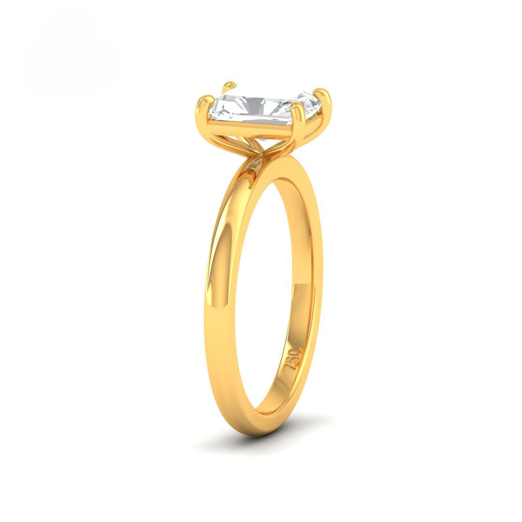 Radiant Diamond Plain Band Engagement Ring AAC00090