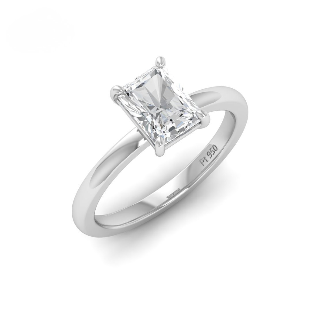 Radiant Diamond Plain Band Engagement Ring AAC00090