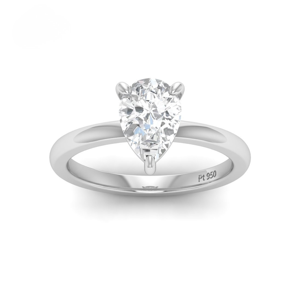 Pear Diamond Plain Band Engagement Ring AAC00099