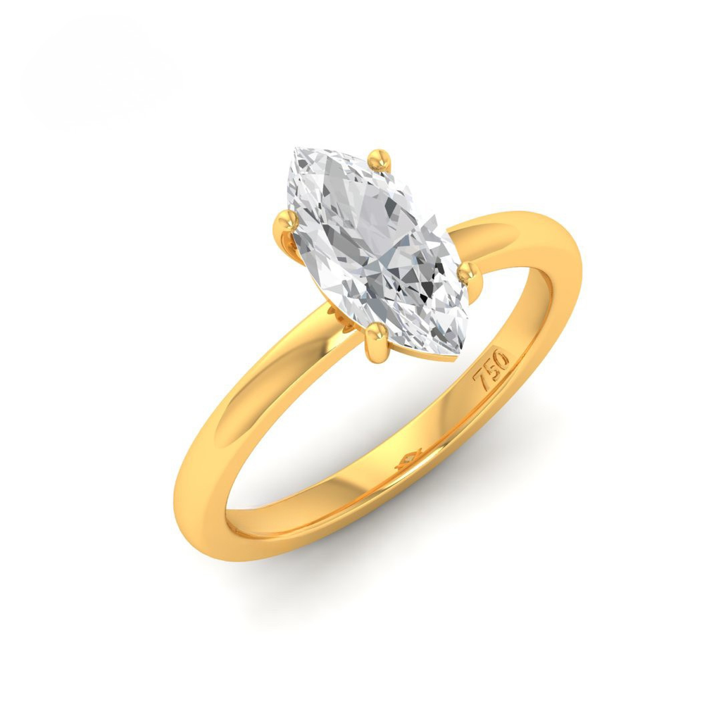 Marquise Diamond Plain Band Engagement Ring AAC00094