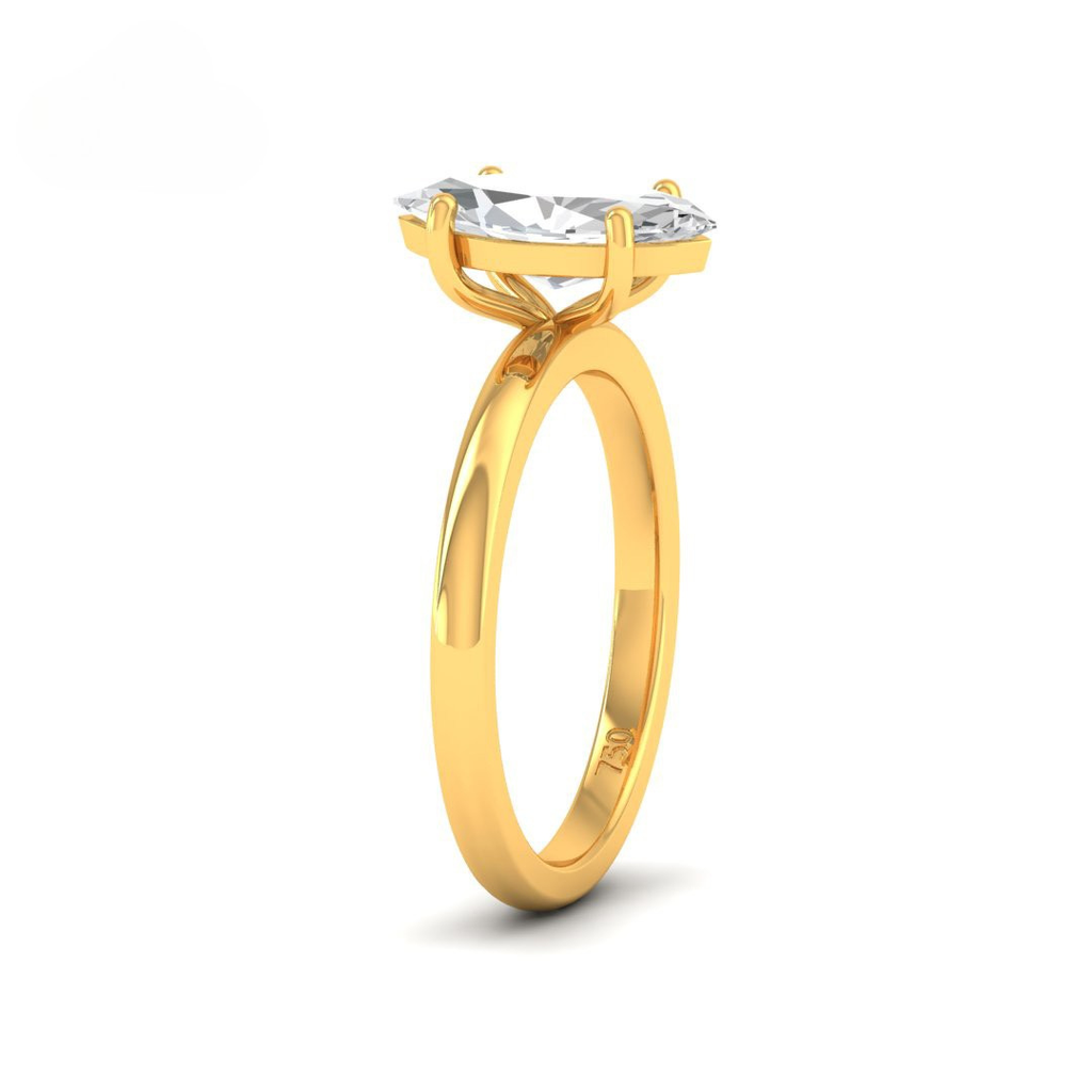 Marquise Diamond Plain Band Engagement Ring AAC00094