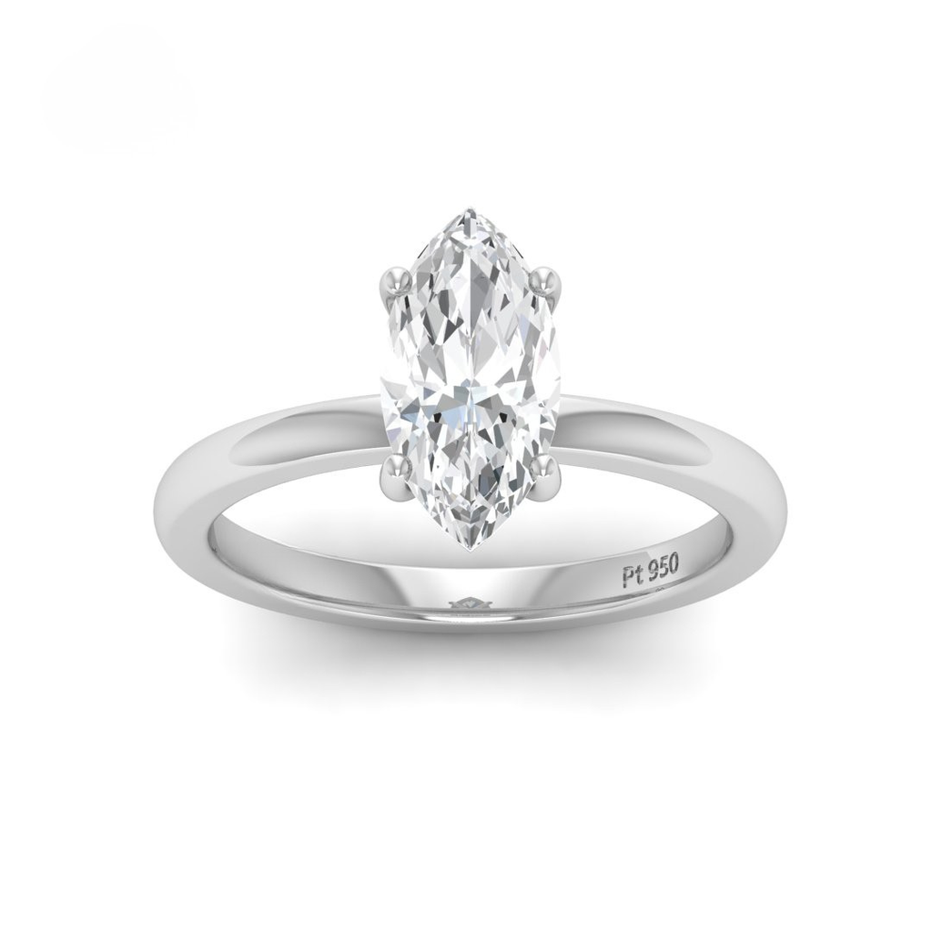 Marquise Diamond Plain Band Engagement Ring AAC00094