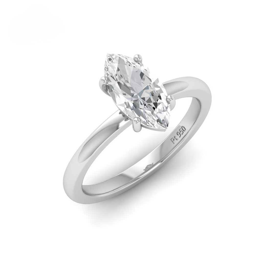 Marquise Diamond Plain Band Engagement Ring AAC00094