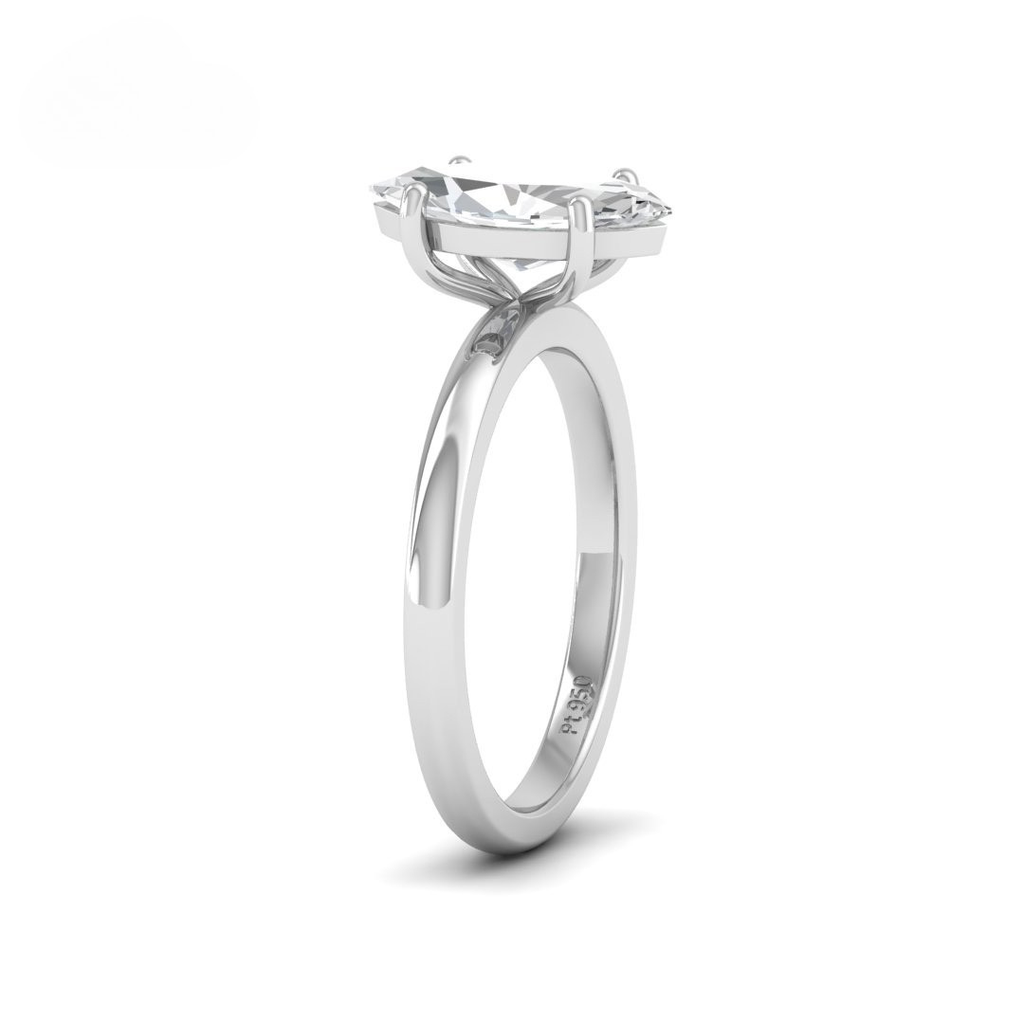 Marquise Diamond Plain Band Engagement Ring AAC00094