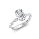 Oval Hidden Halo & Marquise Band Ring (Mounts) AAC00065