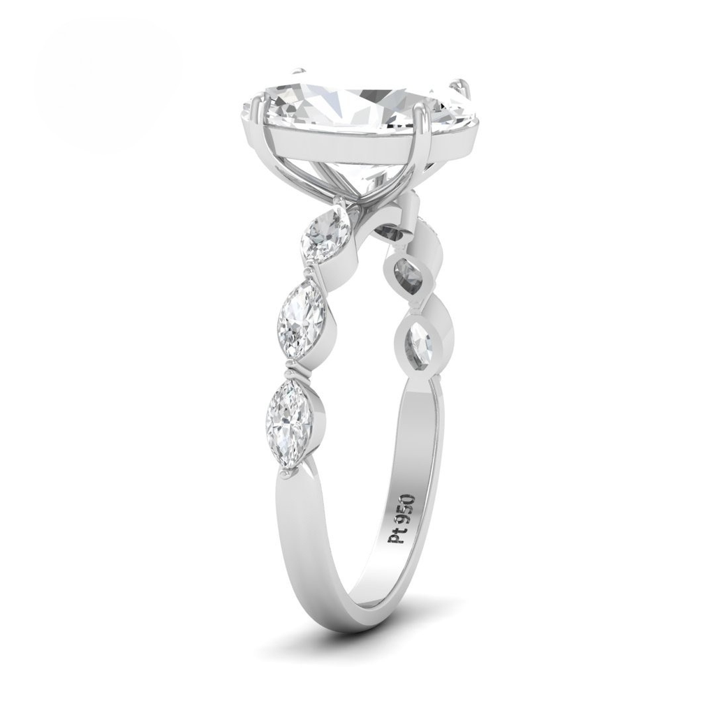Oval Hidden Halo & Marquise Band Ring (Mounts) AAC00065