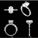 Oval Hidden Halo & Marquise Band Ring AAC00065