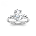 Oval Cut Diamond Engagement Ring With Diamond Accent Band AAC00032