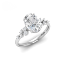 Oval Cut Diamond Engagement Ring With Diamond Accent Band AAC00032