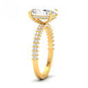 Oval Cut Diamond Engagement Ring With Diamond Hidden Halo And 3D Diamond Band  AAC00123