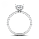 Oval Cut Diamond Engagement Ring With Diamond Hidden Halo And 3D Diamond Band  AAC00123