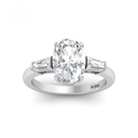 Oval Cut Diamond Engagement Ring With Tapering Baguettes Cut Side Diamond AAC00125