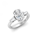 Oval Cut Diamond Engagement Ring With Tapering Baguettes Cut Side Diamond AAC00125