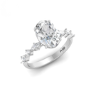 Oval Cut Diamond Engagement Ring With A Marquise And Round Cut Diamond Band   AAC00126