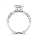 Oval Cut Diamond Engagement Ring With A Marquise And Round Cut Diamond Band   AAC00126