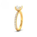  Cushion Diamond Hidden Halo and Diamond Band Engagement Ring AAC00028