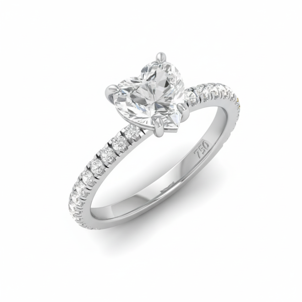  Heart Diamond Band Engagement Ring  AAC00081