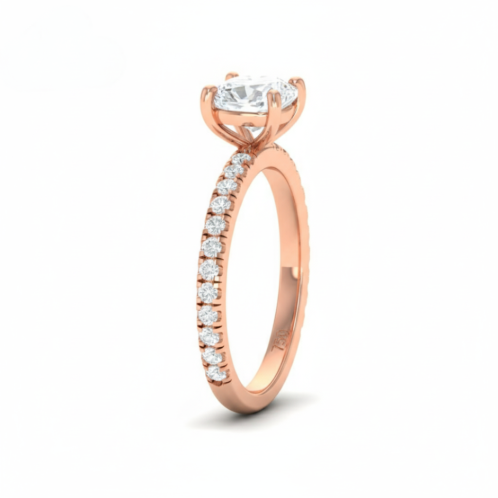 Cushion Diamond Band Engagement Ring AAC00072