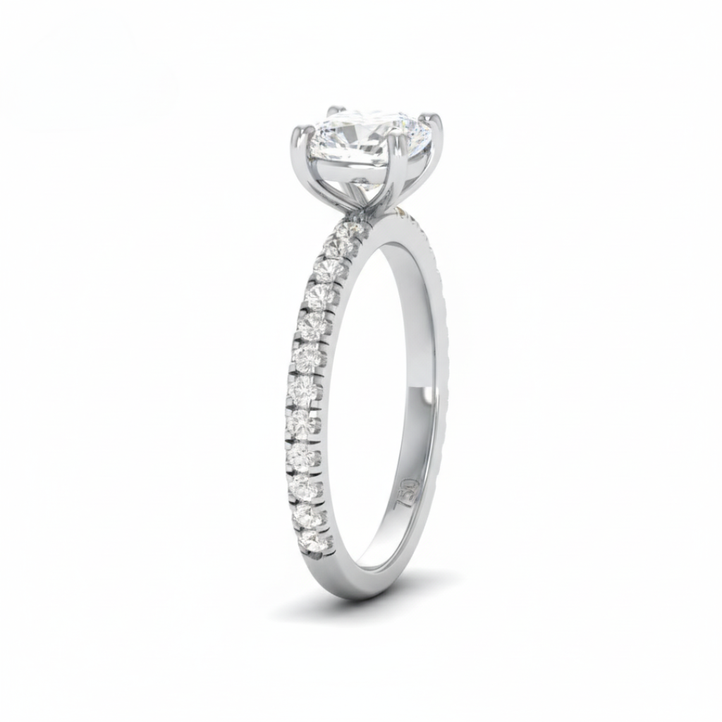 Cushion Diamond Band Engagement Ring AAC00072