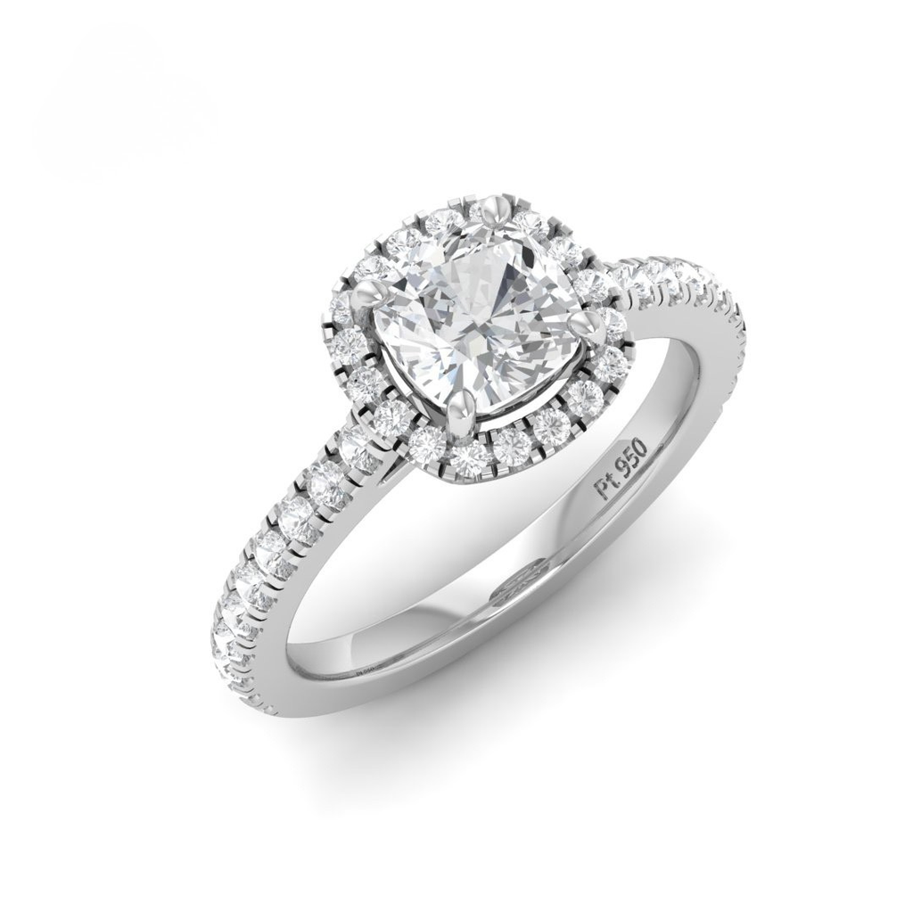 Cushion Diamond Halo Engagement Ring AAC00114