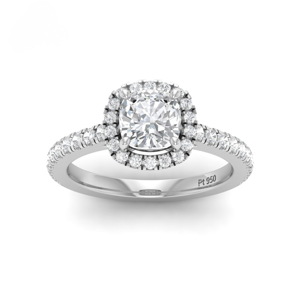 Cushion Diamond Halo Engagement Ring AAC00114
