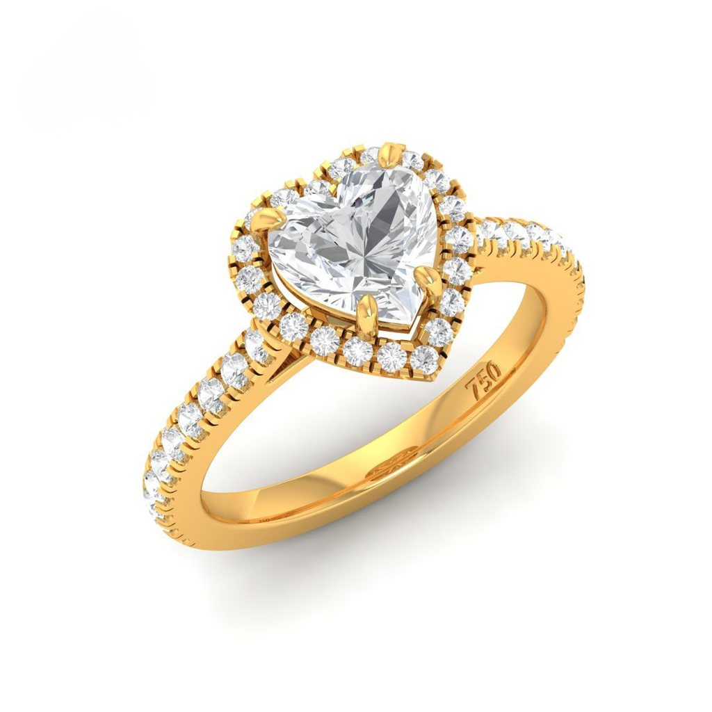 Heart Diamond Halo Engagement Ring   AAC00021
