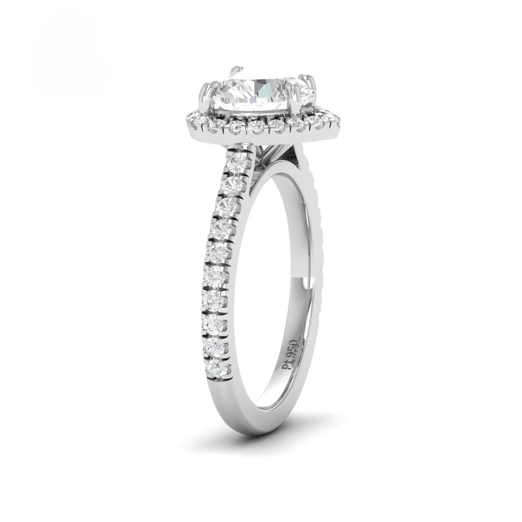 Heart Diamond Halo Engagement Ring   AAC00021