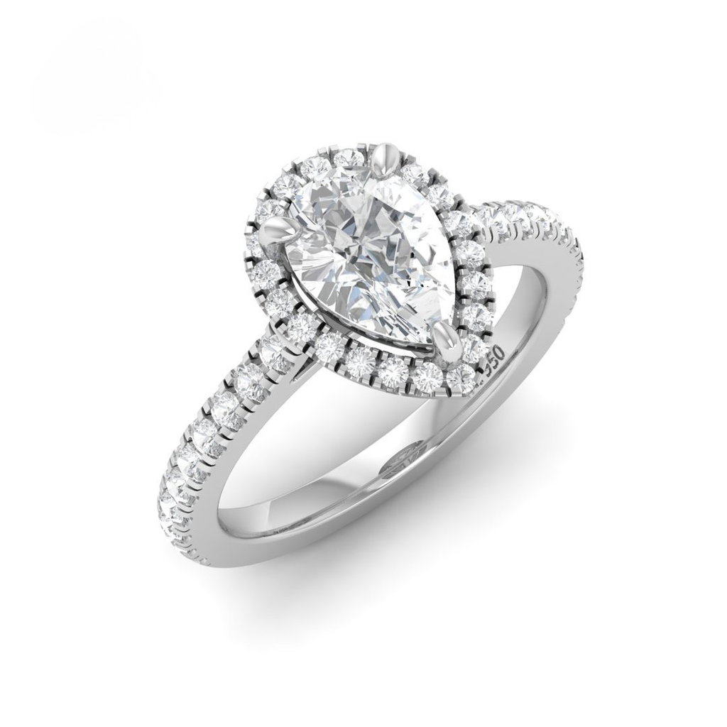 Pear Diamond Halo Engagement Ring AAC00006