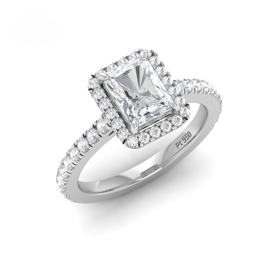 Radiant Diamond Halo Engagement Ring AAC00088