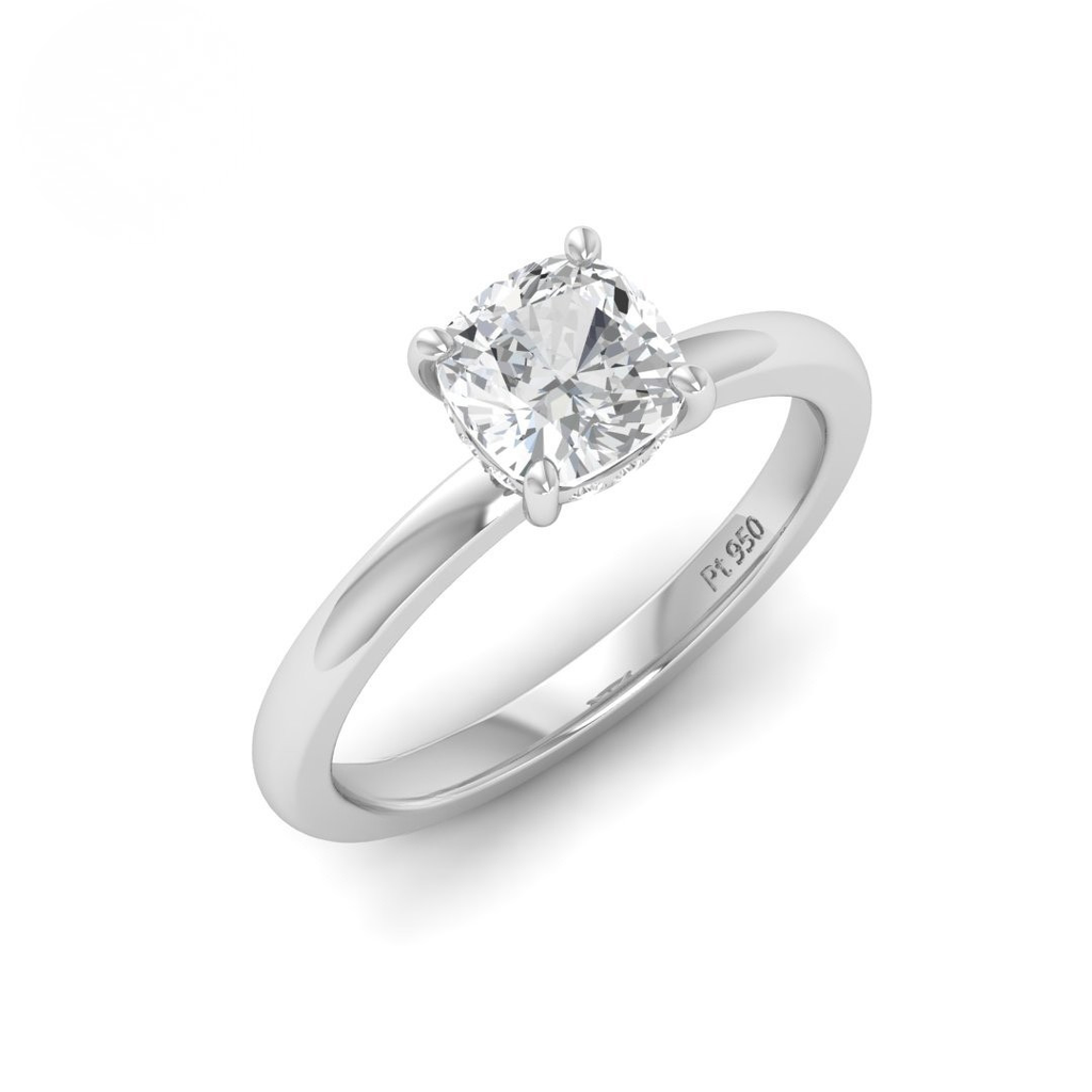 Cushion Diamond Hidden Halo Engagement Ring AAC00117