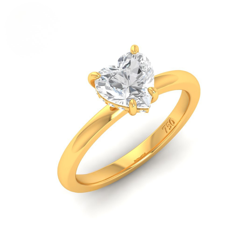 Heart Diamond Hidden Halo Engagement Ring AAC00058