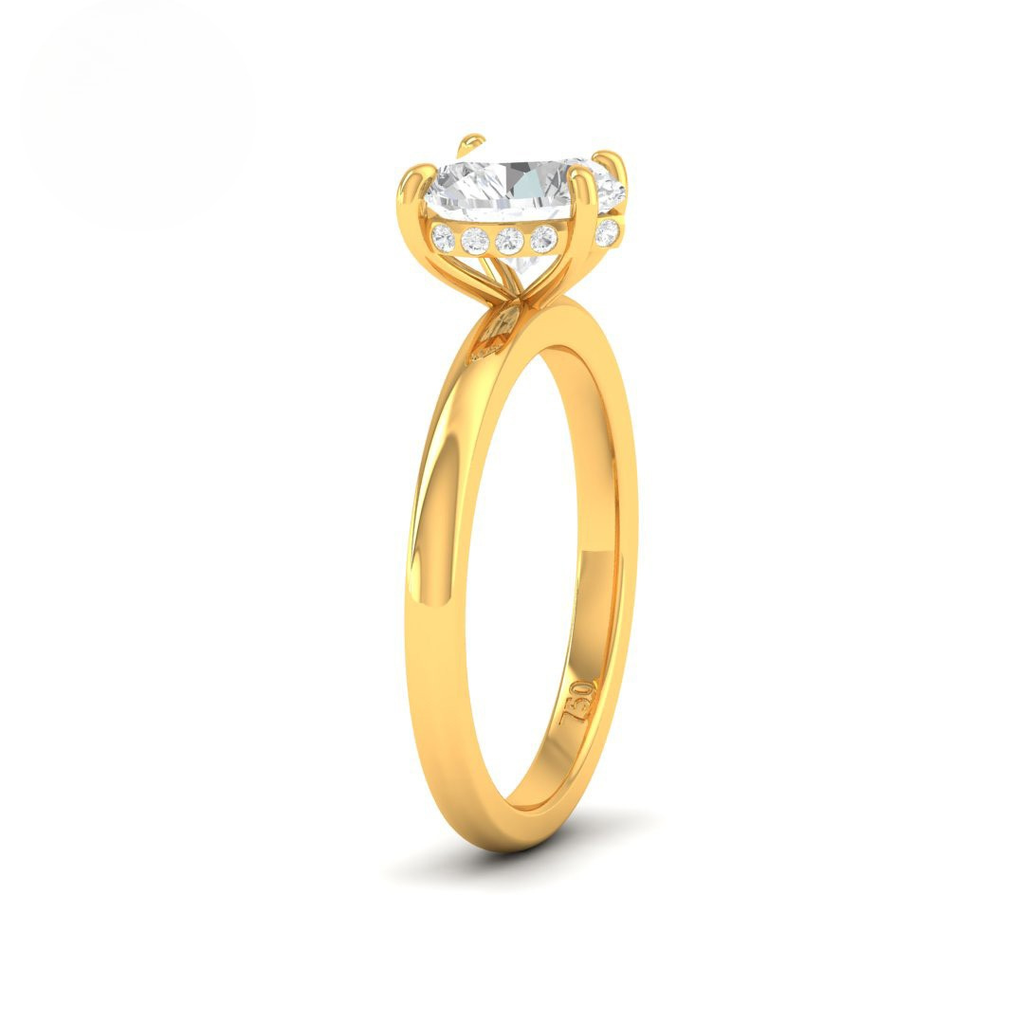 Heart Diamond Hidden Halo Engagement Ring AAC00058