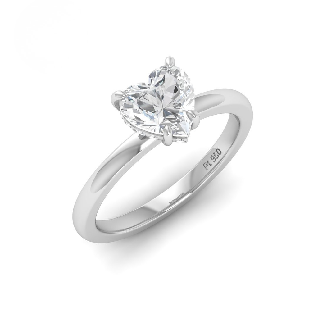 Heart Diamond Hidden Halo Engagement Ring AAC00058