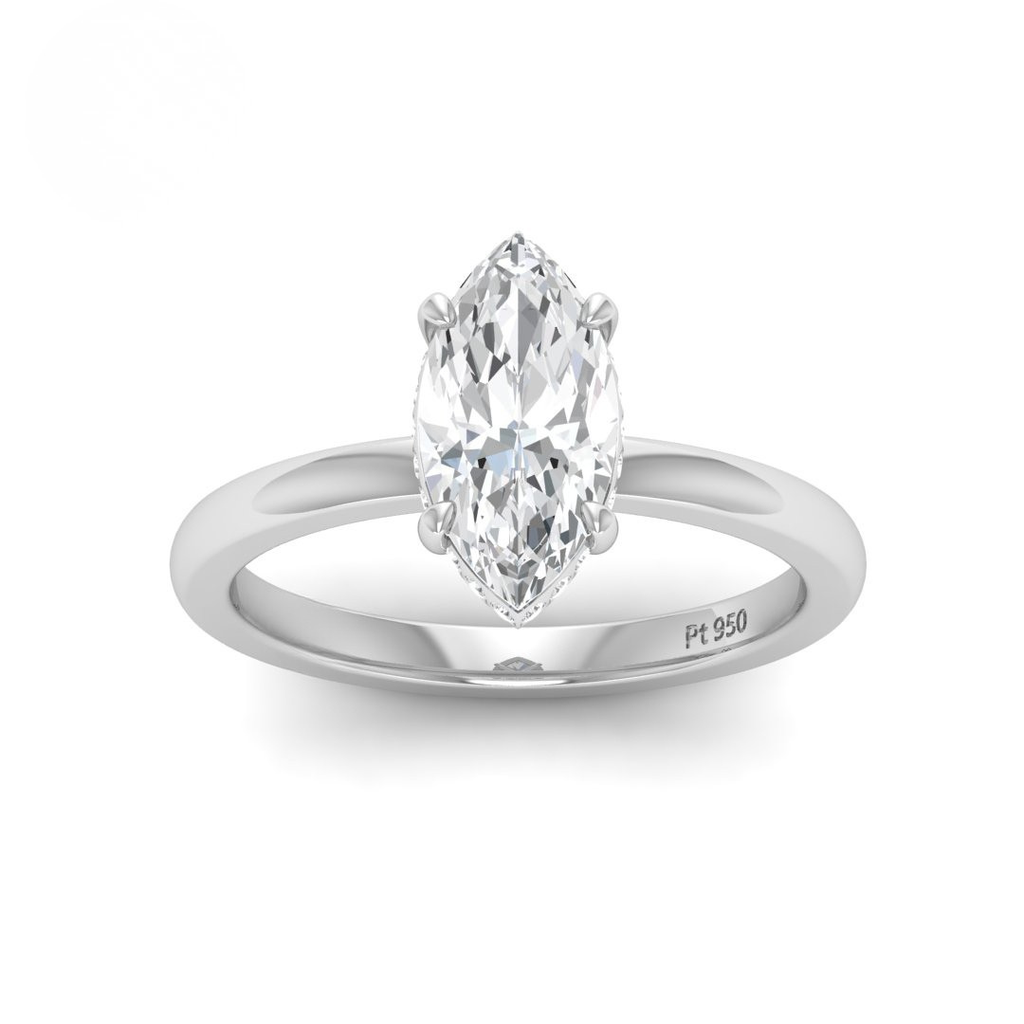 Marquise Diamond Hidden Halo Engagement Ring AAC00091