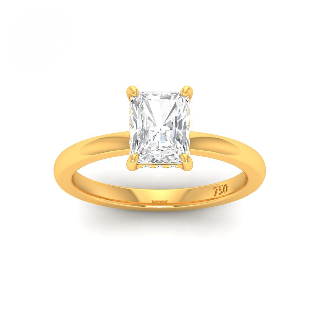 Radiant Diamond Hidden Halo Engagement Ring AAC00096