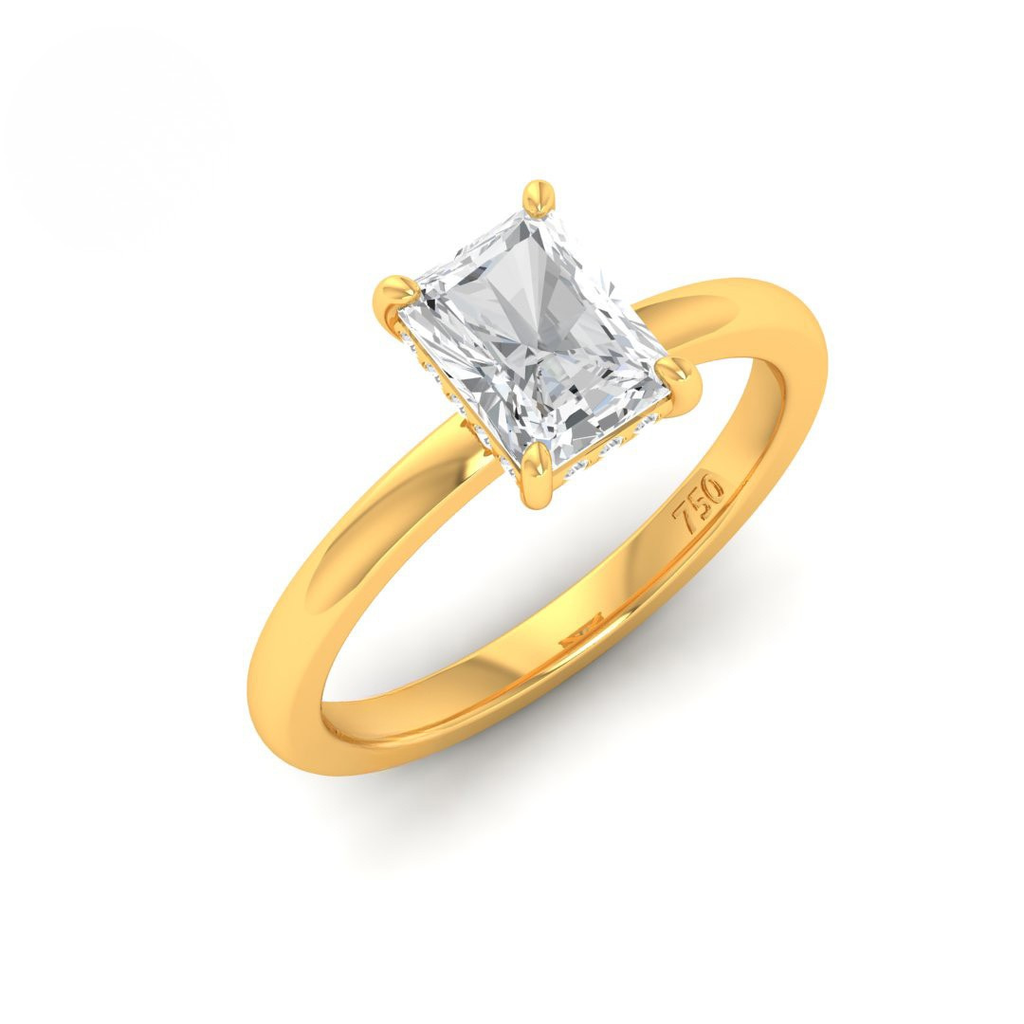 Radiant Diamond Hidden Halo Engagement Ring AAC00096