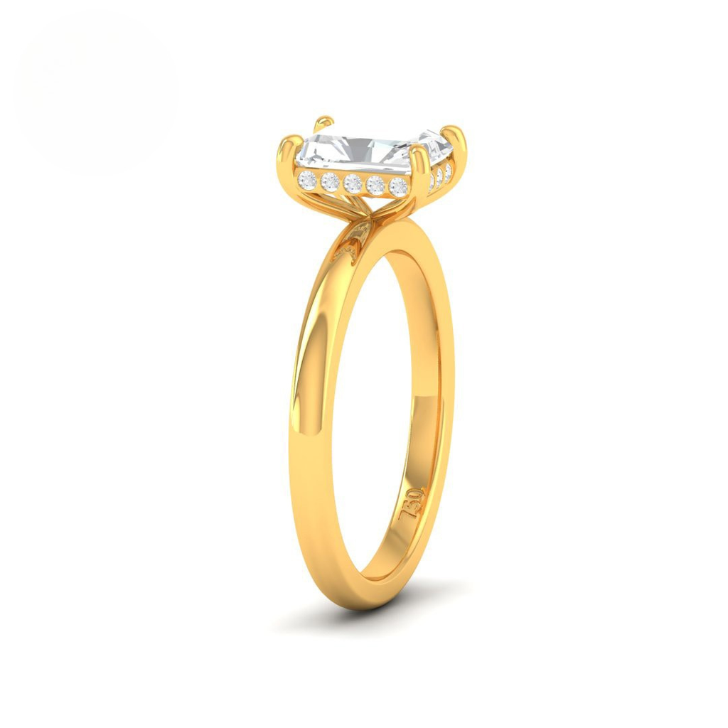 Radiant Diamond Hidden Halo Engagement Ring AAC00096