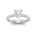 Heart Diamond Hidden Halo and Diamond Band Engagement Ring  AAC00066