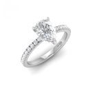 Pear Diamond Hidden Halo and Diamond Band Engagement Ring AAC00120