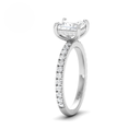 Princess Diamond Hidden Halo and Diamond Band Engagement Ring AAC00041