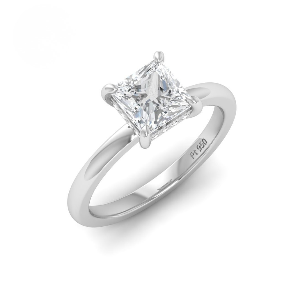 Princess Diamond Hidden Halo Engagement Ring AAC00092